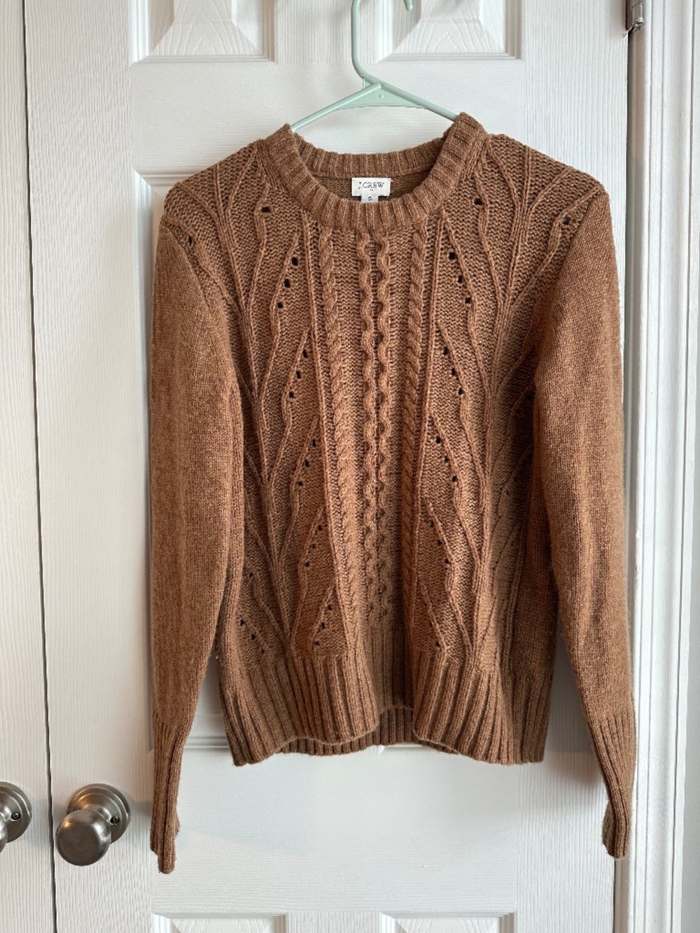 J.Crew Pointelle Cable-Front Pullover Sweater
